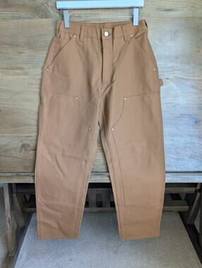 NWT Carhartt Firm Duck Double-Front Utility Work Pants Mens 29x32 Light Brown